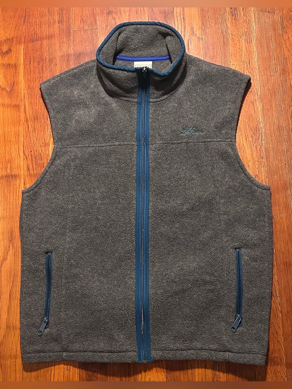 Vintage ‘90s L.L. Bean Gray Fleece Outdoor Embroidered Logo Zip Up Vest M